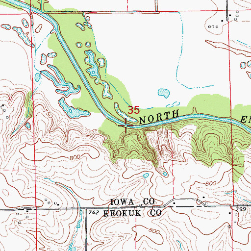 Topographic Map of Foote Post Office (historical), IA