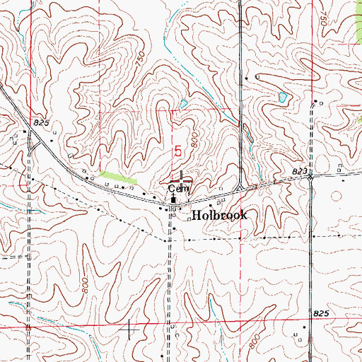 Topographic Map of Holbrook Post Office (historical), IA