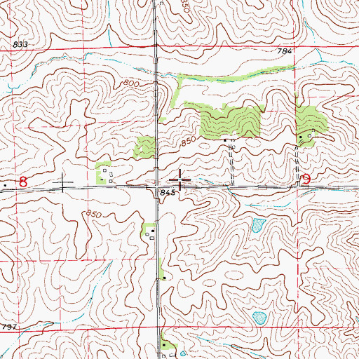 Topographic Map of York Center Post Office (historical), IA