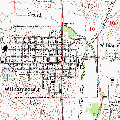 Topographic Map of First Presbyterian Church, IA