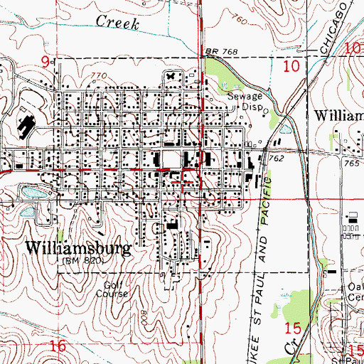 Topographic Map of Methodist Church, IA