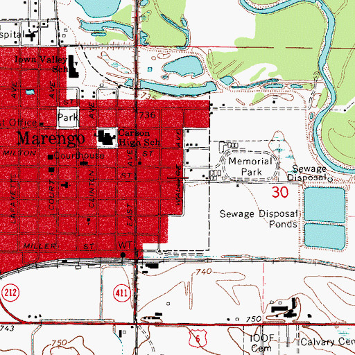 Topographic Map of Pioneer Heritage Museum, IA