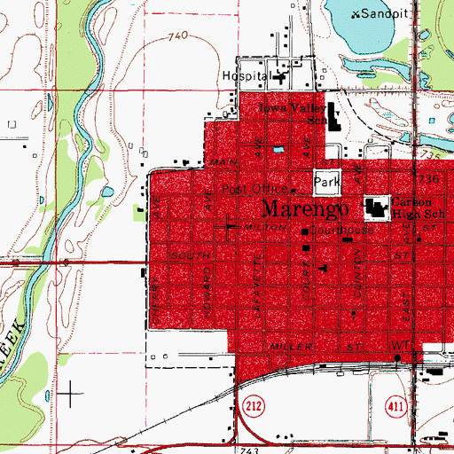 Topographic Map of Saint Patricks Church, IA