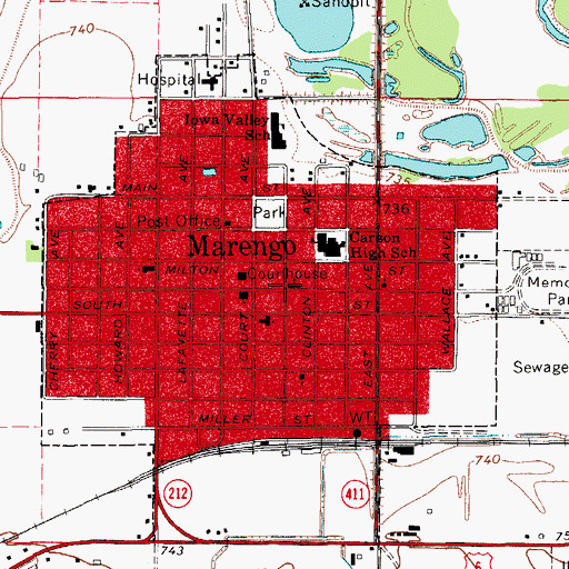 Topographic Map of Presbyterian Church, IA