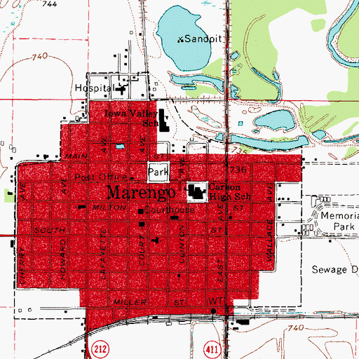 Topographic Map of Kingdom Hall of Jehovahs Witnesses, IA