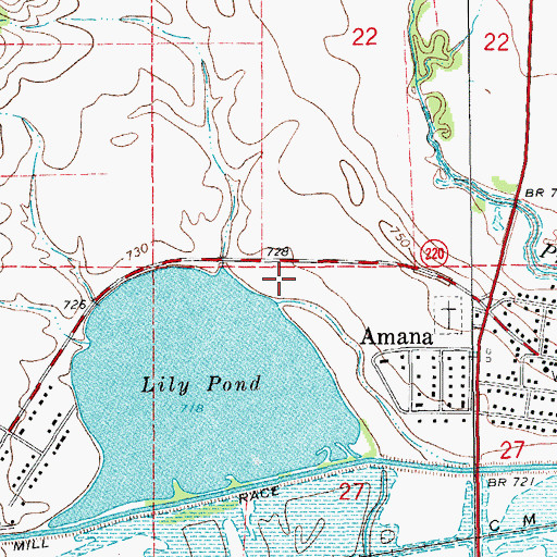 Topographic Map of Amana Colonies RV Park, IA