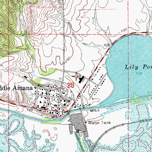 Topographic Map of Amana Elementary School, IA