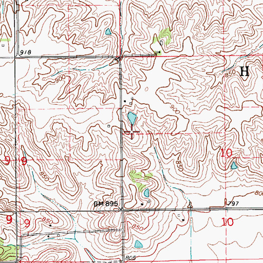 Topographic Map of Seventh Day Adventist Church Cemetery, IA