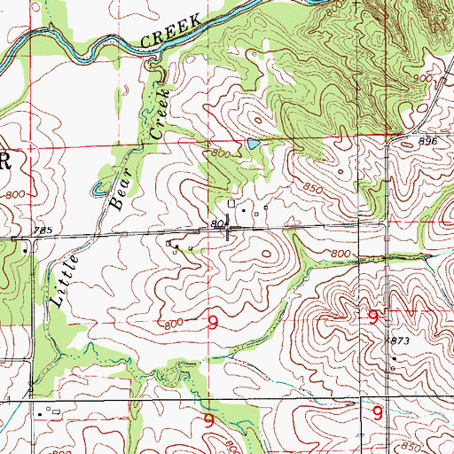 Topographic Map of Kitchen Cemetery, IA