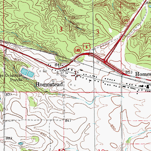Topographic Map of Niles-Sprague Cemetery, IA