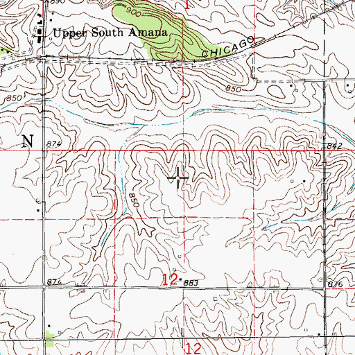 Topographic Map of Old Scotch Cemetery, IA