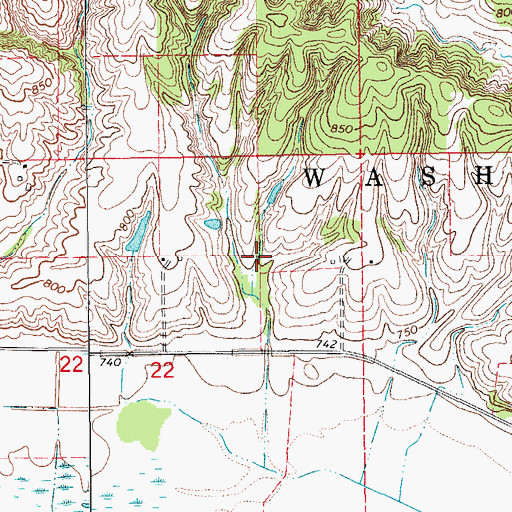 Topographic Map of Mitchel Cemetery, IA