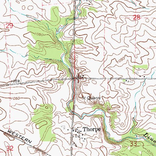 Topographic Map of Amarill Post Office (historical), IA