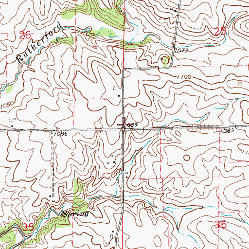 Topographic Map of Eads' Grove Post Office (historical), IA