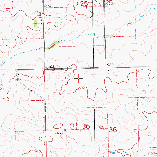 Topographic Map of Broadway Post Office (historical), IA