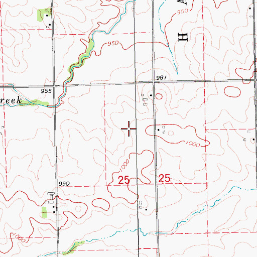 Topographic Map of Almira Post Office (historical), IA