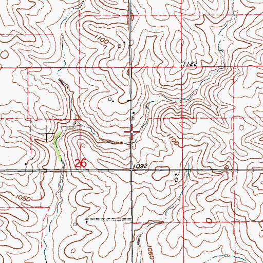 Topographic Map of Poultney Post Office (historical), IA