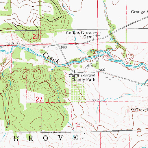 Topographic Map of Coffin's Grove Post Office (historical), IA