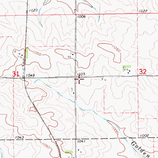 Topographic Map of Golden Post Office (historical), IA