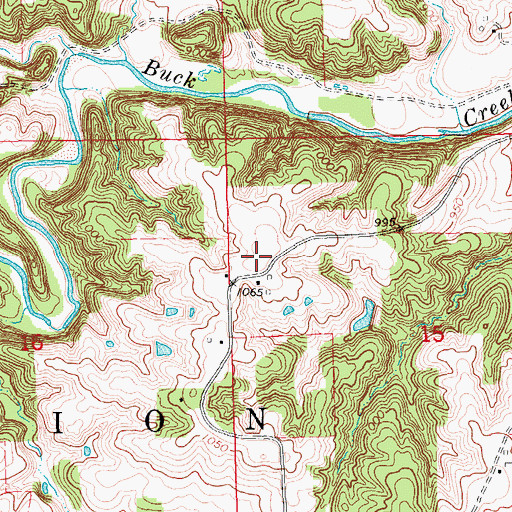 Topographic Map of Uniontown Post Office (historical), IA