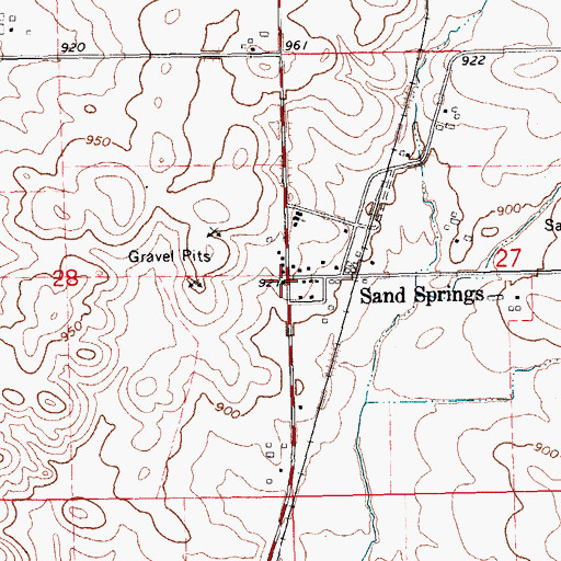Topographic Map of Sand Springs Post Office (historical), IA