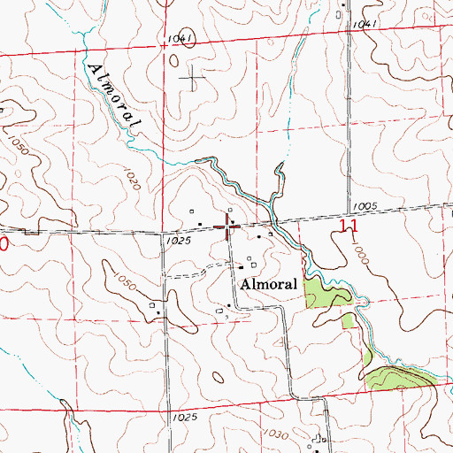 Topographic Map of Almoral Post Office (historical), IA
