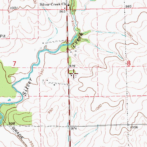 Topographic Map of Silvercreek Post Office (historical), IA