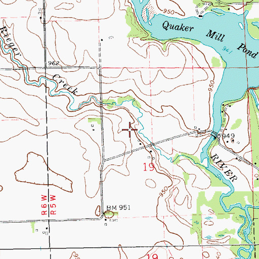 Topographic Map of Hart Ridge Golf Course, IA