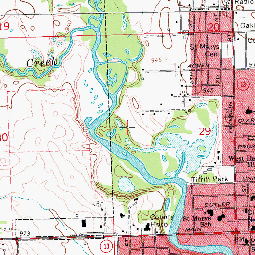 Topographic Map of Orchard Lane Mobile Home Court, IA