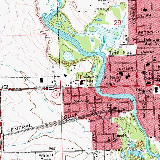 Topographic Map of Regional Medical Center, IA