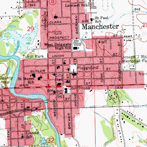 Topographic Map of United Methodist Church, IA