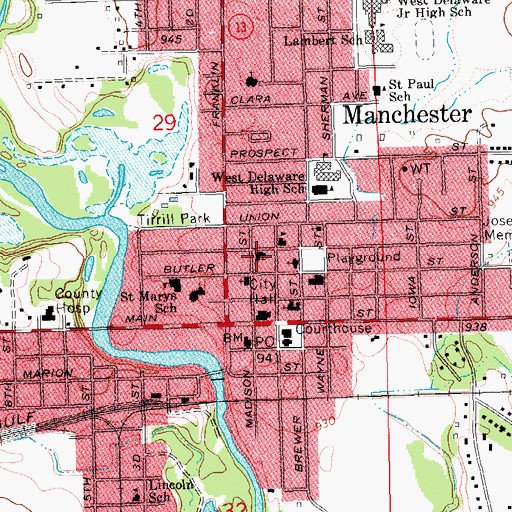 Topographic Map of Community Congregational Church, IA