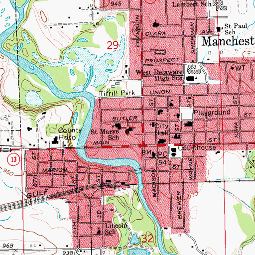 Topographic Map of Saint Mary's Catholic Church, IA