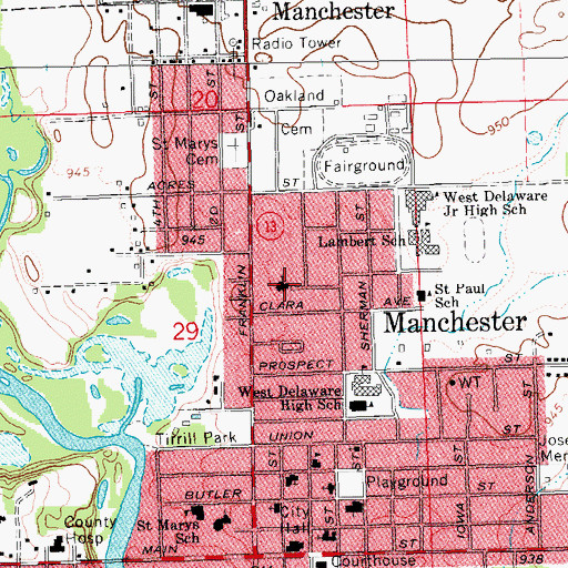 Topographic Map of Plymouth Brethren Gospel Hall, IA