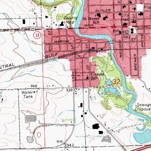 Topographic Map of Jehovah's Witnesses Congregation, IA