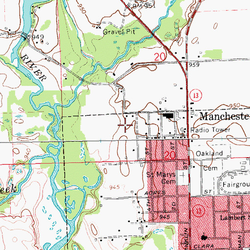 Topographic Map of Seibert Park, IA