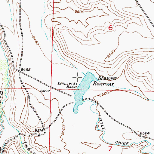 Topographic Map of Shawver Dam, CO