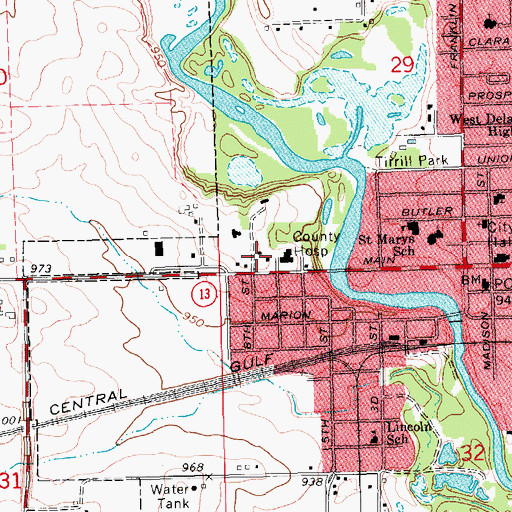 Topographic Map of Denton Park, IA