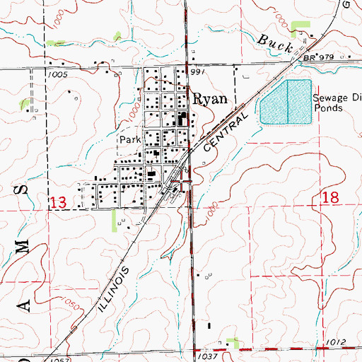 Topographic Map of Ryan, IA