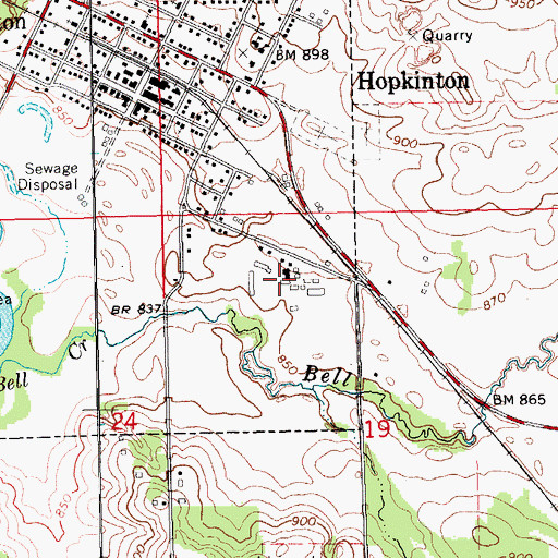 Topographic Map of Milo Number Seven School (historical), IA