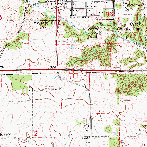 Topographic Map of Tri-State Raceway, IA