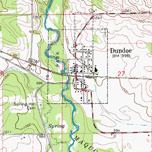 Topographic Map of Dundee (historical), IA