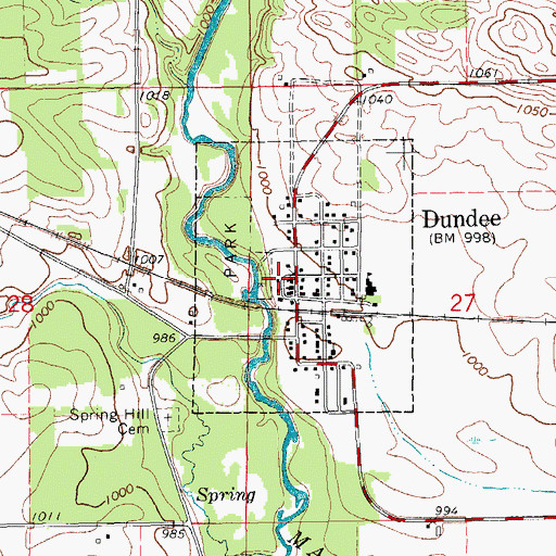 Topographic Map of Dundee Post Office, IA