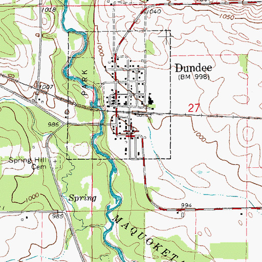 Topographic Map of Saint John's Lutheran Church, IA