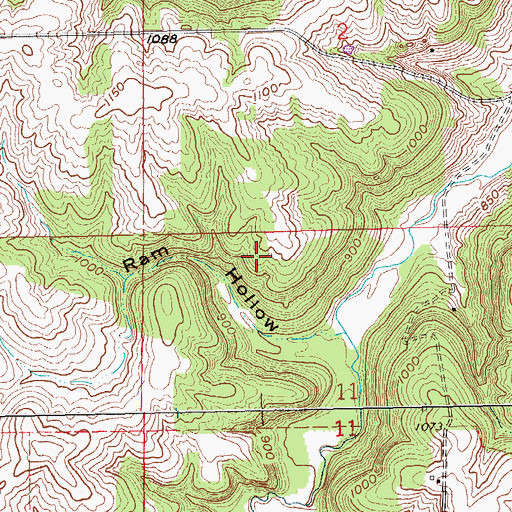 Topographic Map of Ram Hollow - Hoffman Wildlife Area, IA