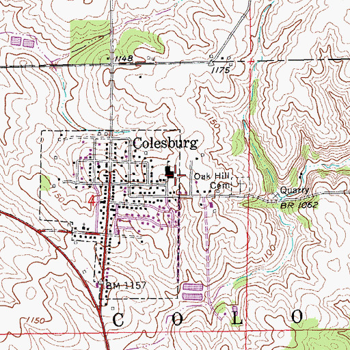 Topographic Map of Edgewood - Colesburg Elementary School, IA