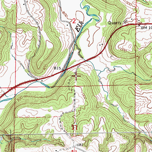Topographic Map of Twin Bridges Park, IA