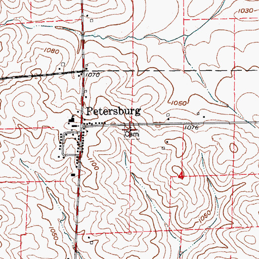 Topographic Map of Saint Peter and Paul Cemetery, IA