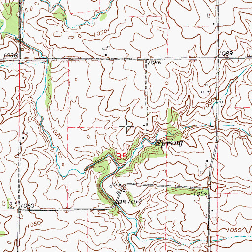 Topographic Map of Hutson Cemetery, IA