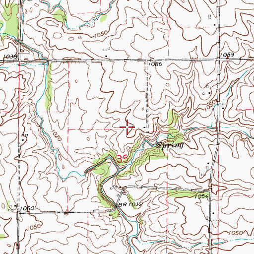 Topographic Map of Roe Cemetery, IA